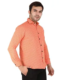 Latest Chikan Men's Checked Regular Fit Full Sleeve Cotton Formal Shirt-thumb3