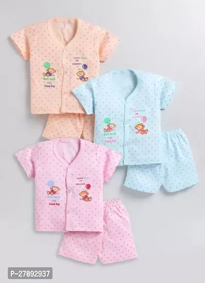 Baby Boys and Baby Girls Cotton Clothing Set Pack of 3-thumb0