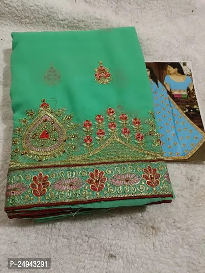Classic Chiffon Embroidered Saree with Blouse piece