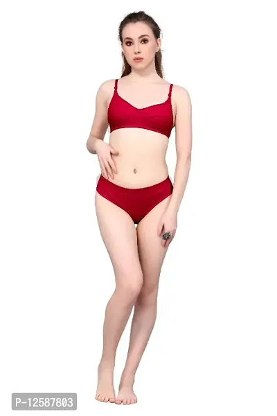 Buy Botist Cotton Lingerie Full Padded Wire Free Bra Panty Set for Womens  Red Online In India At Discounted Prices