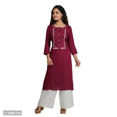 Purvi Women's Rayon Emberoidered Kurta And Zari Work Palazzo Set (PURPLE-2XL)-thumb2