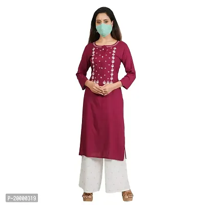 Purvi Women's Rayon Emberoidered Kurta And Zari Work Palazzo Set (PURPLE-XL)-thumb3