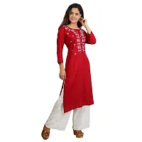 Purvi Women's Rayon Emberoidered Kurta And Zari Work Palazzo Set (MAROON-L)-thumb1