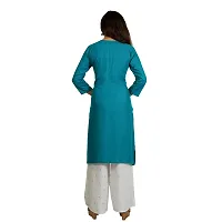 Purvi Women's Rayon Emberoidered Kurta And Zari Work Palazzo Set (TURQUOISE-S)-thumb3