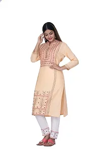 Purvi Womens Rayon Embroidred Kurta And Pant With Dupatta Set (Beige-XL)-thumb3