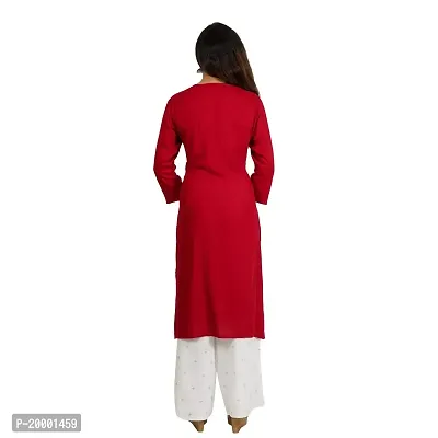 Purvi Women's Rayon Emberoidered Kurta And Zari Work Palazzo Set (MAROON-S)-thumb5