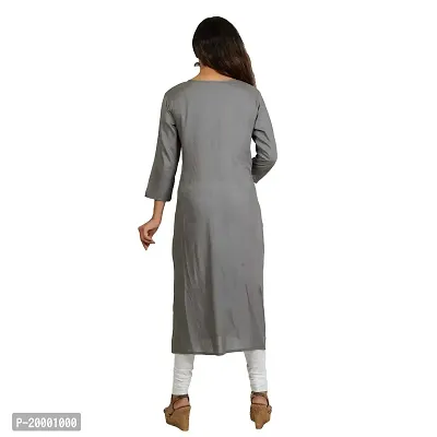 Purvi Women's Rayon Zari Emberoidered Flare Kurta with Hand Work And Tassles (GREY, 3XL)-thumb5