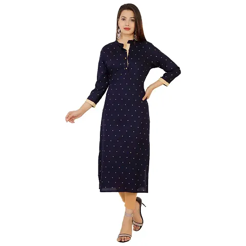 Purvi Women's Rayon Straigth Long Kurta