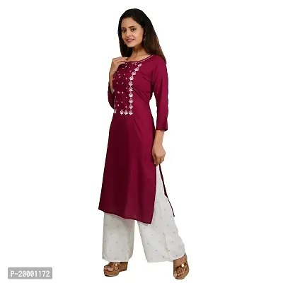 Purvi Women's Rayon Emberoidered Kurta And Zari Work Palazzo Set (PURPLE-S)-thumb0