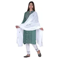 Purvi Womens Rayon Embroidred Kurta And Pant With Dupatta Set (Green-L)-thumb1