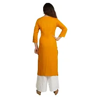 Purvi Women's Rayon Emberoidered Kurta And Zari Work Palazzo Set (MUSTARD-S)-thumb4