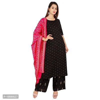 PURVI Women's Rayon Kurta Palazzo Set (SFT-1907-BLACK-2XL_Black_XX-Large)-thumb2