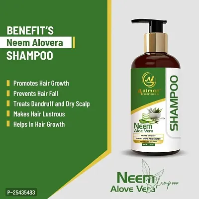 Aalman Professional Neem And Aloevera Shampoo For Dry Weak, Dull Hair- Pack Of 2-thumb2