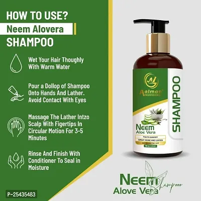 Aalman Professional Neem And Aloevera Shampoo For Dry Weak, Dull Hair- Pack Of 2-thumb3