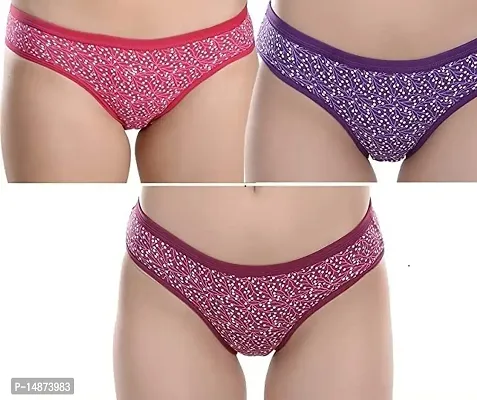 PACK OF 6 MULTICOLOR Women Cotton Blend Fit Trendy Hipster Panties Comfy  Women Briefs Hipster Panty