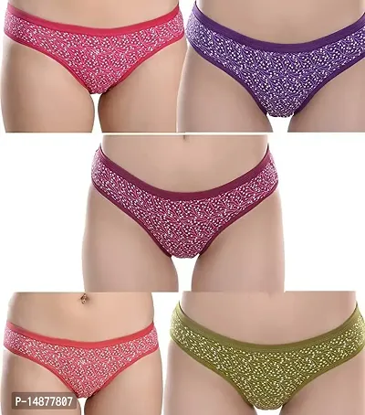 Lenzey Women Hipster Multicolor Cotton Blend Panty (Pack of 4) (XXL)-thumb0