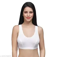 Womens Non Padded Sports Bra Back,White,peace Colour-thumb4