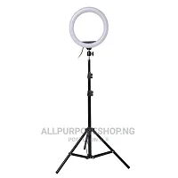 10 inch Big LED Selfie Ring Light with Tripod Stand 7 Feet | 3 light mode Ring Flash  (White, Black)-thumb2