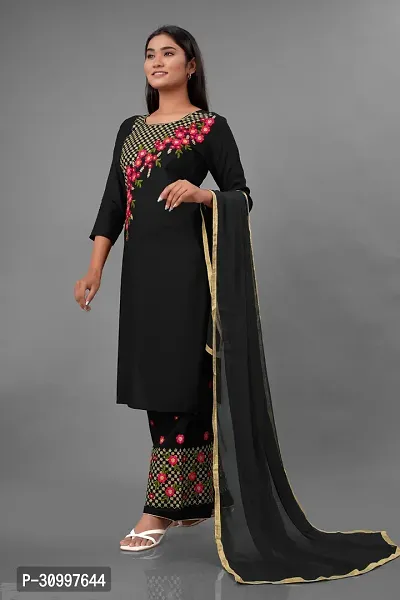 Beautiful Rayon Stitched Kurta Bottom and Dupatta Set-thumb0