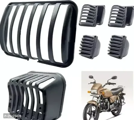 Finish Pvc Headlight Grill Set For Hero Splendor Set Of 6 Black Bike Headlight Grill Black