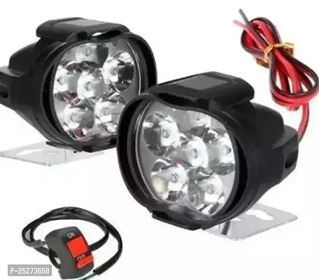 B Rider 9 Cap Bar Light Led Fog Light For Bajaj Pulsar 150 Set Of 2 White-thumb0