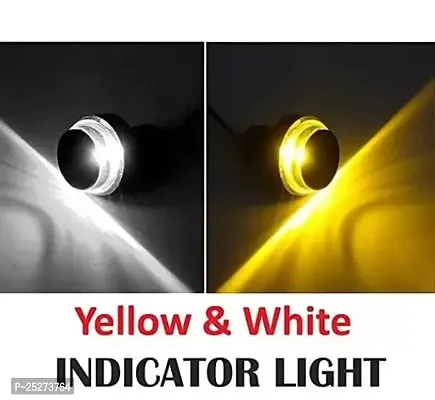 Automotive And Accessories Dual Color Blinker Handle Bar End Plug Cap Drl Lamp Turn Signal Led Light Indicator For Bike, Motorcycle Yellow And White - Set Of 1-thumb0