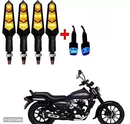 San Motorcycle Turn Signal Led Handle Bar Light For All Bikes Yellow - Set Of 2 Motorcycle Led Lights-thumb0