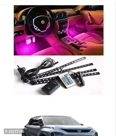 Car Led Atmosphere Light With 4 Strips 48 Leds 12V Dc Car Interior Light Led Under Dash Lighting Kit With Music Controlled Active Function And Wireless Remote Control Car Fancy Lights Multicolor Car Lighting