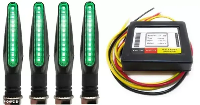 Sigma Accessories Bright SMD LED KTM Style Indicators for Universal All Bike Models (Green , Pack of 4 And 16 Patterns Indicators Flasher-thumb0