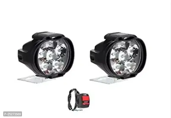 B Rider L3C 6 Led Transformer Bumble Bee Style Bike Fog Light Lamp Assembly White Mini With Switch Set Of 2 For Mahindra Duro 125-thumb0