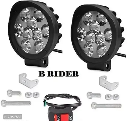 B Rider Led Fog Lights For Bikes And Cars High Power, Heavy Clamp And Strong Abs Plastic. 9 Led Cap Set-thumb0