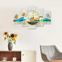 Classic Uv Coated Mdf Framed Nature Art 3D Religious Painting For Wall And Home Decor ( 75 Cm X 43 Cm ) - Set Of 5 Wall Painting, Multicolour-thumb2