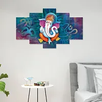 Classic Uv Coated Mdf Framed Ganesha 3D Religious Painting For Wall And Home Decor ( 75 Cm X 43 Cm ) - Set Of 5 Wall Painting, Multicolour-thumb2