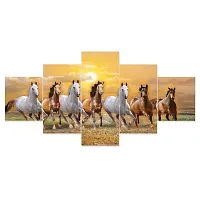 Classic Uv Coated Mdf Framed Horse 3D Religious Painting For Wall And Home Decor ( 75 Cm X 43 Cm ) - Set Of 5 Wall Painting, Multicolour-thumb3
