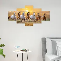 Classic Uv Coated Mdf Framed Horse 3D Religious Painting For Wall And Home Decor ( 75 Cm X 43 Cm ) - Set Of 5 Wall Painting, Multicolour-thumb2