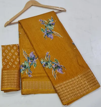 New In Cotton Saree with Blouse piece 