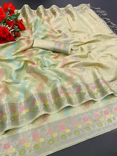 Soft Organza Sarees With Blouse Piece