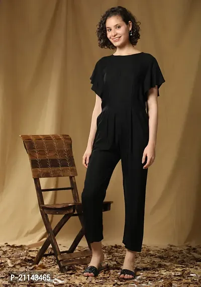 Stylish Women Polyester Viscose Blend Casual Jumpsuit-thumb0