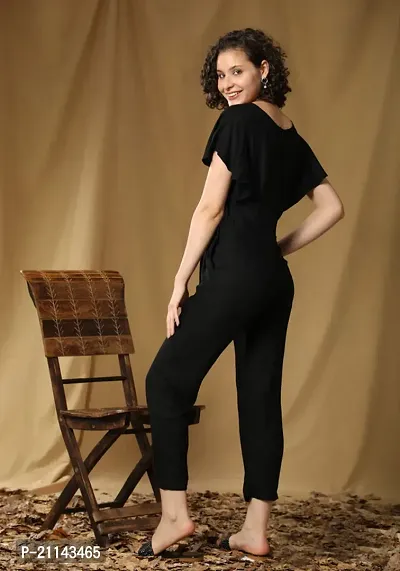 Stylish Women Polyester Viscose Blend Casual Jumpsuit-thumb2