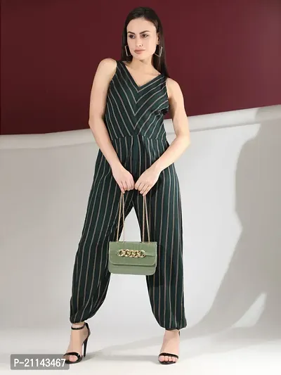 Stylish Women Polyester Viscose Blend Casual Jumpsuit-thumb0