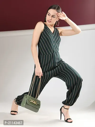 Stylish Women Polyester Viscose Blend Casual Jumpsuit-thumb2
