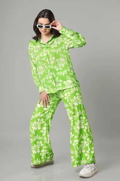 Elegant Cotton Blend Printed Co-ords Set For Women And Girls