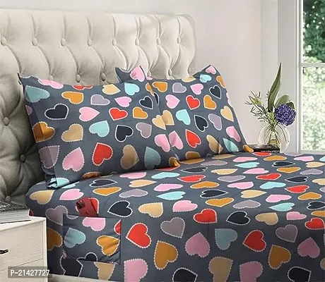 Comfortable Cotton Printed Double Bedsheet with Two Pillow Covers