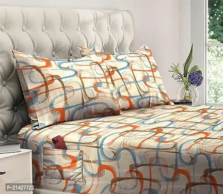 Comfortable Cotton Printed Double Bedsheet with Two Pillow Covers