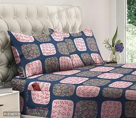 Comfortable Cotton Printed Double Bedsheet with Two Pillow Covers