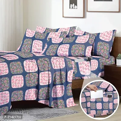 Comfortable Cotton Printed Double Bedsheet with Two Pillow Covers-thumb2