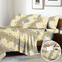 Comfortable Cotton Printed Double Bedsheet with Two Pillow Covers-thumb1