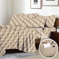 Comfortable Cotton Printed Double Bedsheet with Two Pillow Covers-thumb1