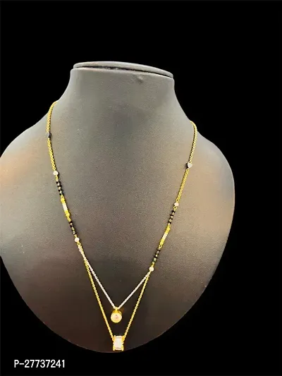 Gold and Silver Plated Simple Mangalsutra Necklaces For Women-thumb0