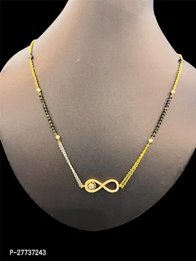 Gold and Silver Plated Simple Mangalsutra Necklaces For Women-thumb0